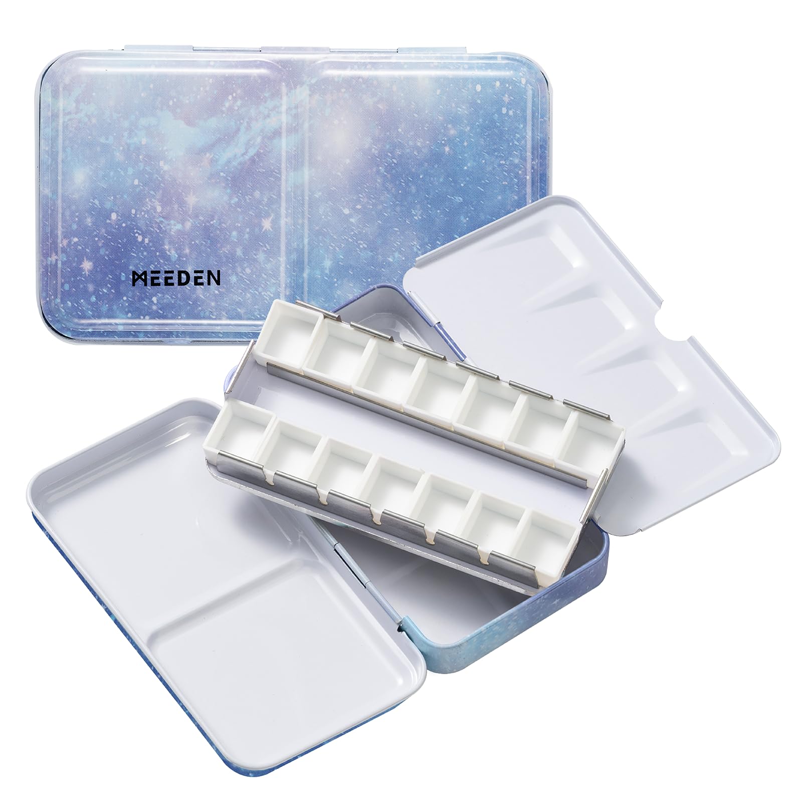 Amazon.co.jp: MEEDEN 水彩パレット絵の具 空の水彩缶 14個ハーフパン